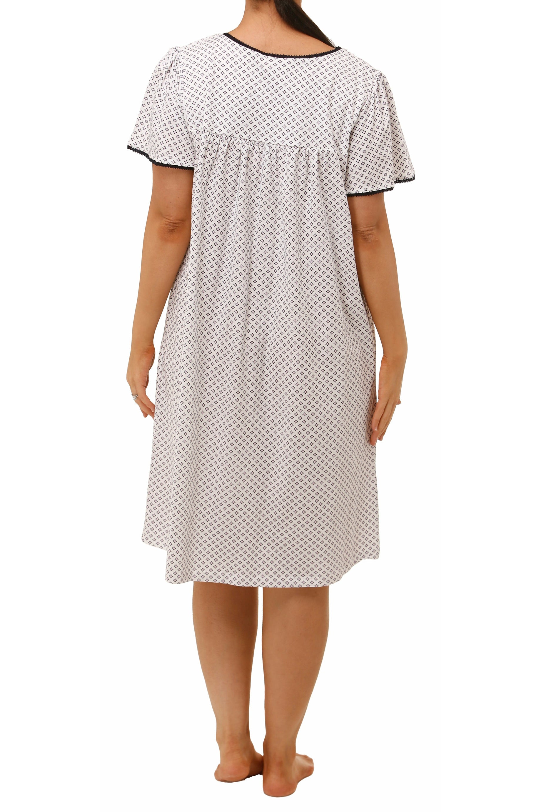 Schrank Aztec Cotton Jersey Short Nightie -White(24 Only)