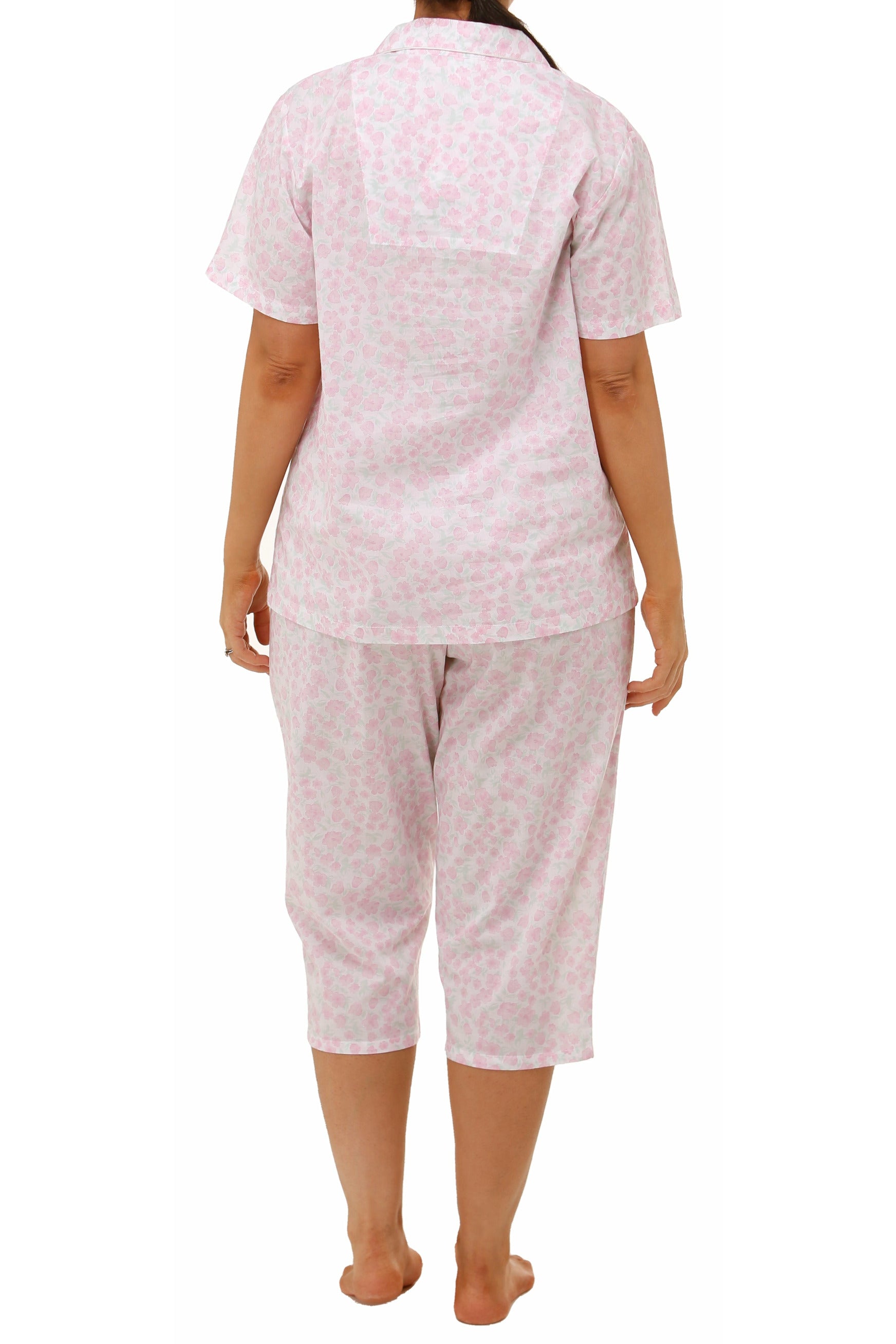 Schrank Fleur Woven Cotton Capri Pyjama -Pink(22 Only)