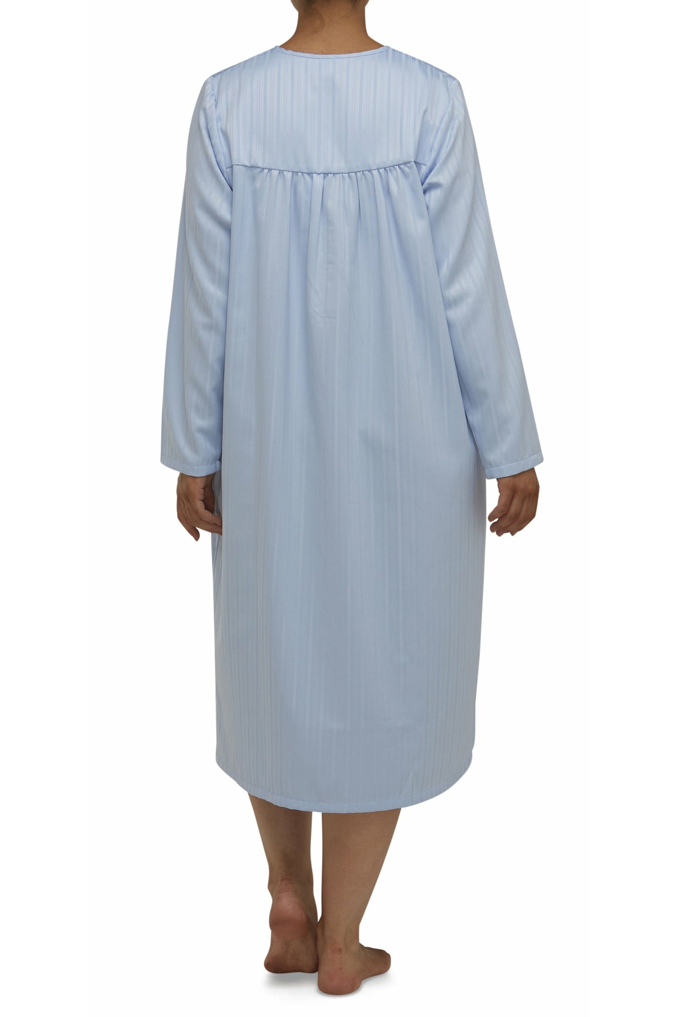 Schrank Self Stripe Sateen Mid Nightie -Blue(22 Only)