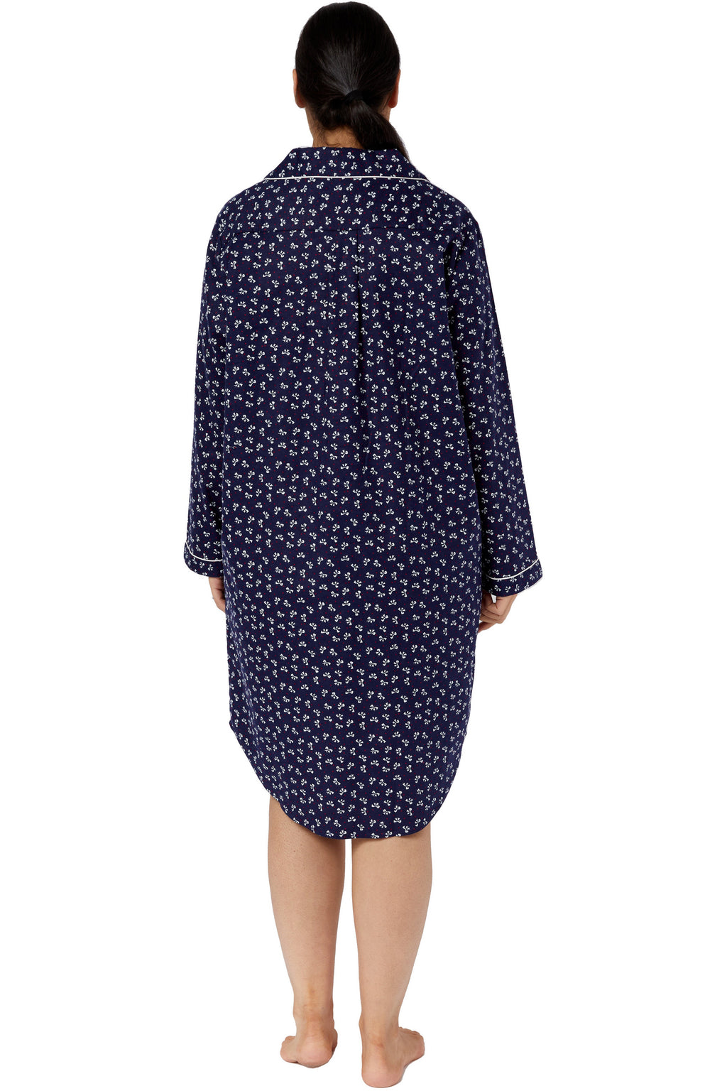 Schrank Bows Flannelette Nightshirt -Navy(12 Only)