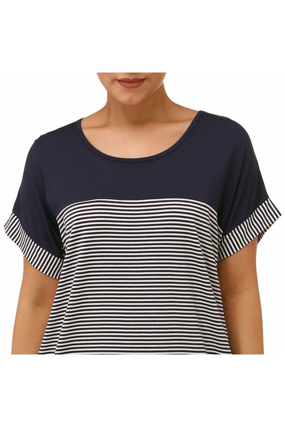 Yuu NYC Viscose Knit Capri Pyjama -Navy(2X Only)
