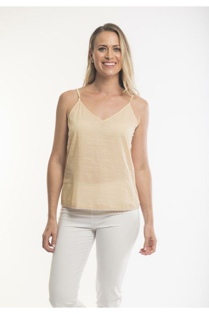 Orientique Cotton Camisole -Nude